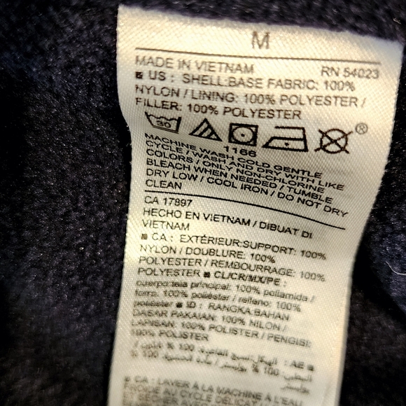 Old Navy Blue Maternity Puffer Winter Jacket Coat Size MEDIUM Zip Front - Picture 6 of 6